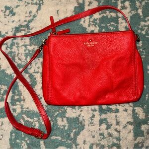 Red Kate Spade Triple Gusset Crossbody